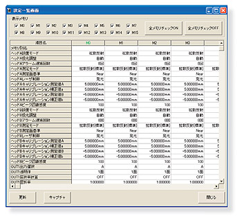 設定一覽畫面